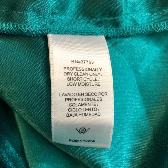 Laundry by Shelli Segal Dress Teal Tiered size 4 Sheer Overlay Beaded 2pc - Picture 12 of 16